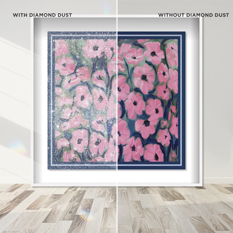 Night Blooms Print by Oliver Gal, 13.5"H x 13.5"W, White Shadowbox
