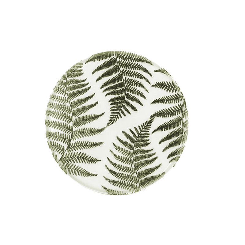 Botanical Set Of 2 Flat Plates, Green, 31 Cm