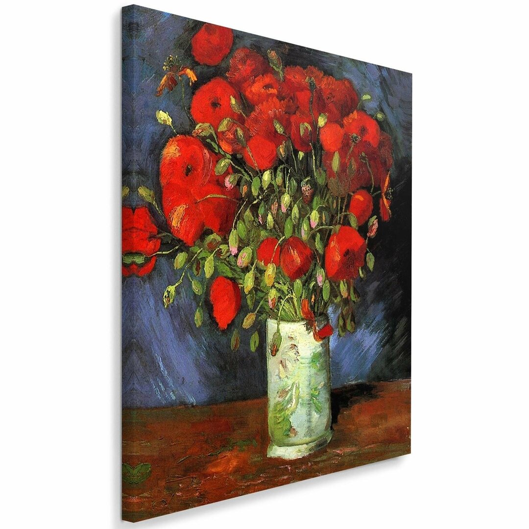 Leinwandbild Vase mit roten Mohnblumen von Vincent Van Gogh