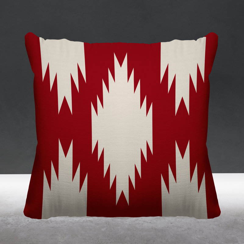 Coussin intérieur / extérieur Yuma Southwestern, L 19 po x H 19 po, Rouge