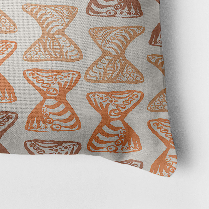 Geometric Reversible Throw Pillow, Orange