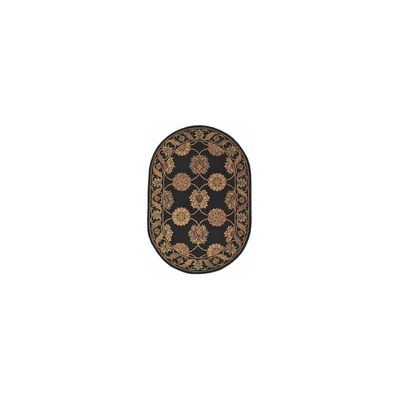 Tapis oriental en laine touffeté à la main Balthrop, Ovale 7 pi 6 po x 9 pi 6 po