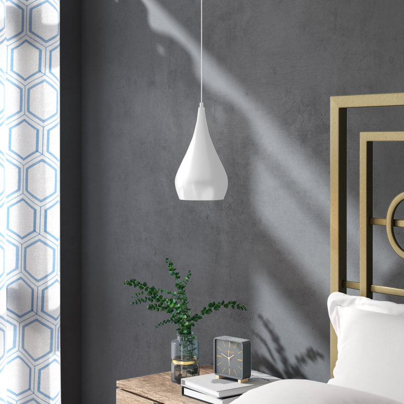 1 - Light Single Pendant, White