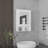 Vina Medicine Cabinet With Mirror Door 29" High Cabinet Organizer With Three Concealed Shelves And Two Open Shelves  For Bathroom, Kitchen, Mudroom-1390365060