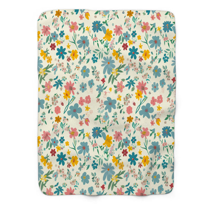 Sprintime Blooms - 1 pièce Sherpa Premium, Grand lit