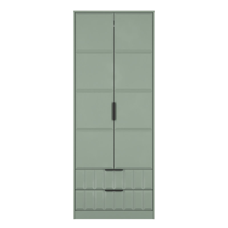 Besian 2 Door 2 Drawer Wardrobe, Reed Green