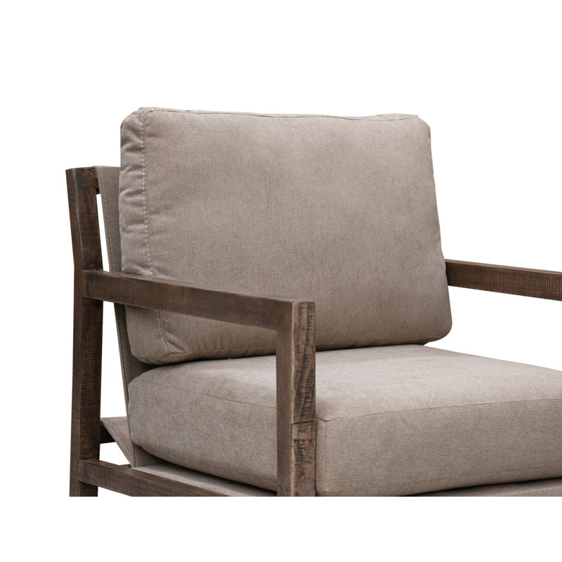 Structure en bois Milan, fauteuil en similicuir, Grey Fabric
