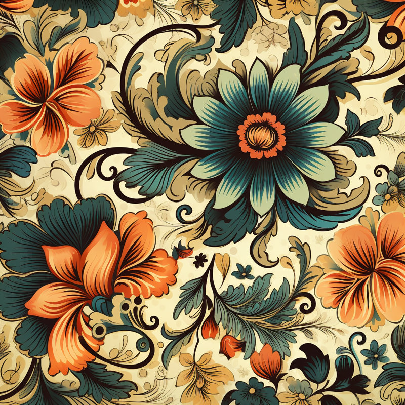 Machine Printed Throw Blanket, 80" L x 60" W, Floral, Dark Green/Beige