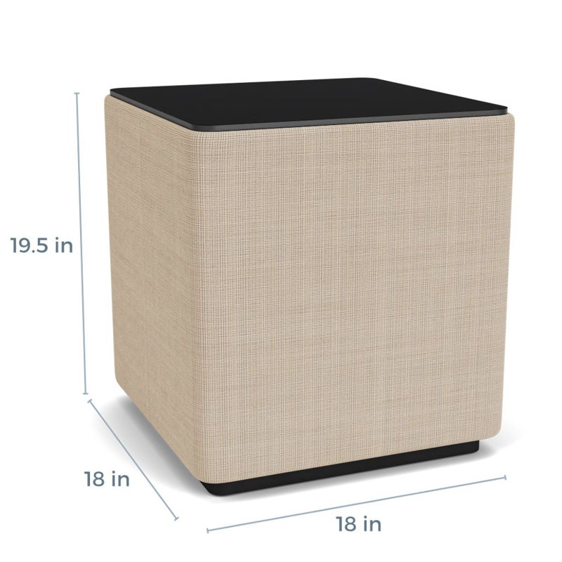 Table de salon avec plateau en stratifié Darsey, 20", Nuit noire, Noir; calcaire Chambray