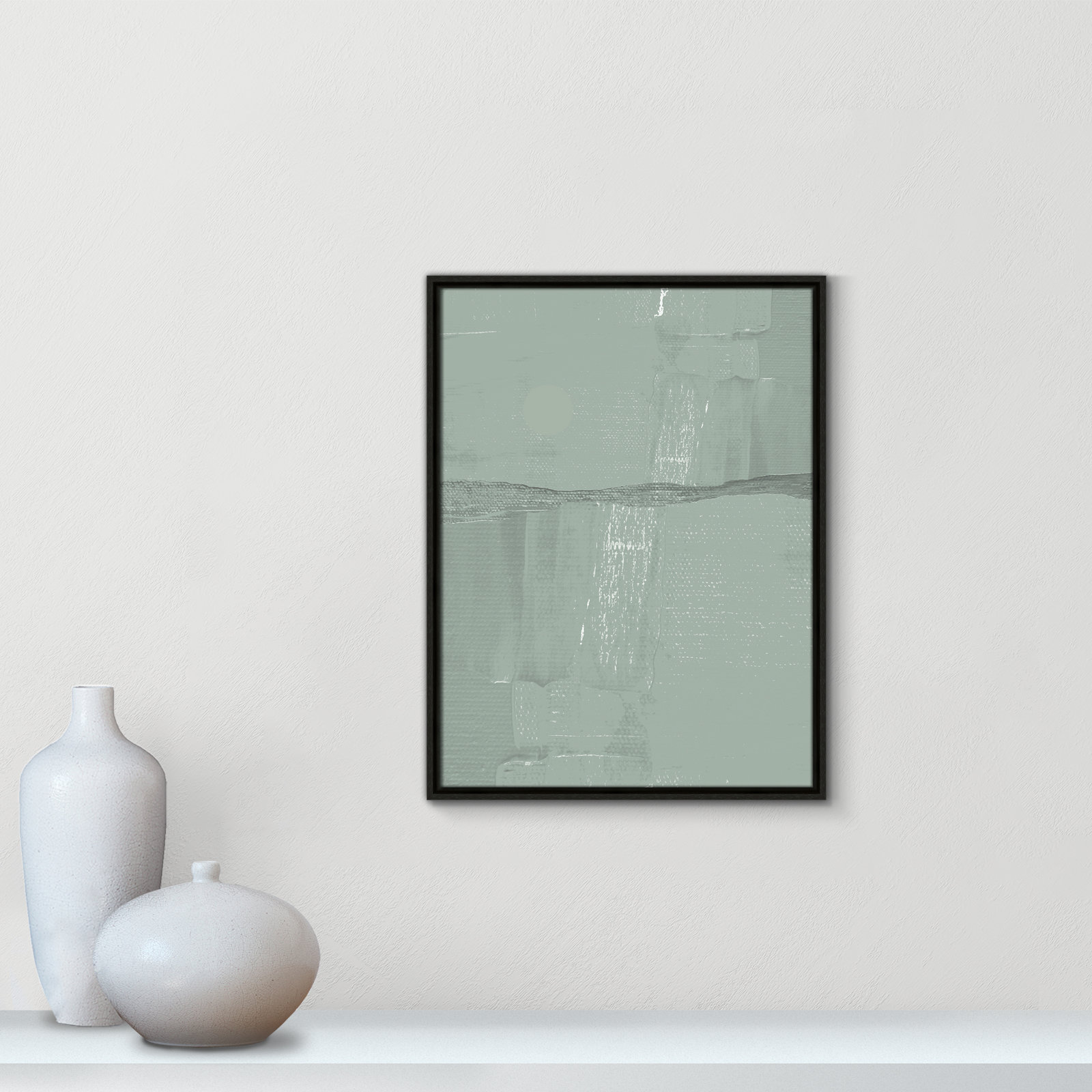 Attica "Sage Abstract" Print, 25.5" H x 19.5" W x 2" D, Espresso