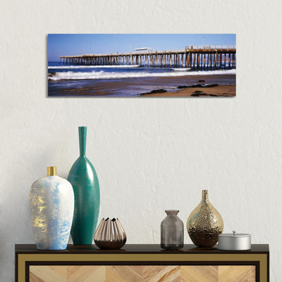 Pismo Pier, Pismo Beach, San Luis Obispo County, California, USA by Panoramic Images - Wrapped Canvas Panoramic Print