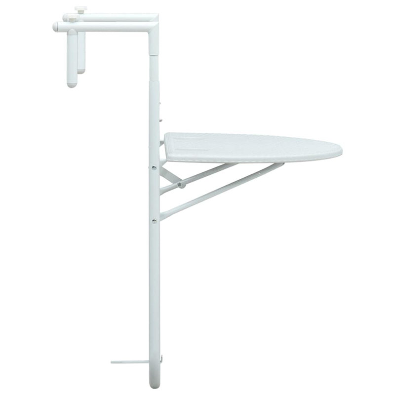 Table de balcon pliable en plastique Aulani, Blanc