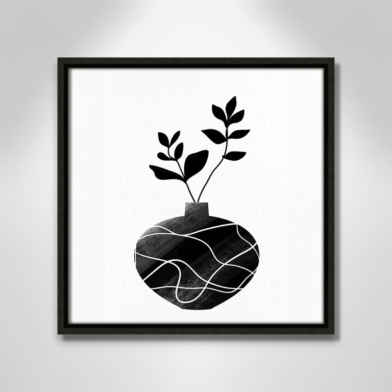 Vase noir I - reproduction carrée par Kimberly Allen, Espresso, H 13,5 po x l 13,5 po