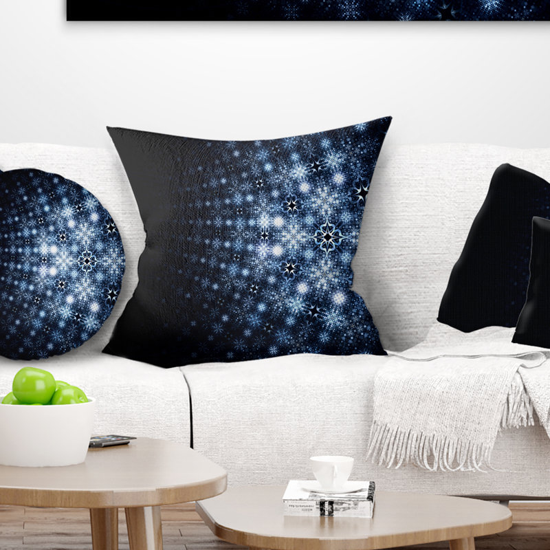 Coussin décoratif à fleur abstraite numérique, 18 po x 18 po, Coussin décoratif