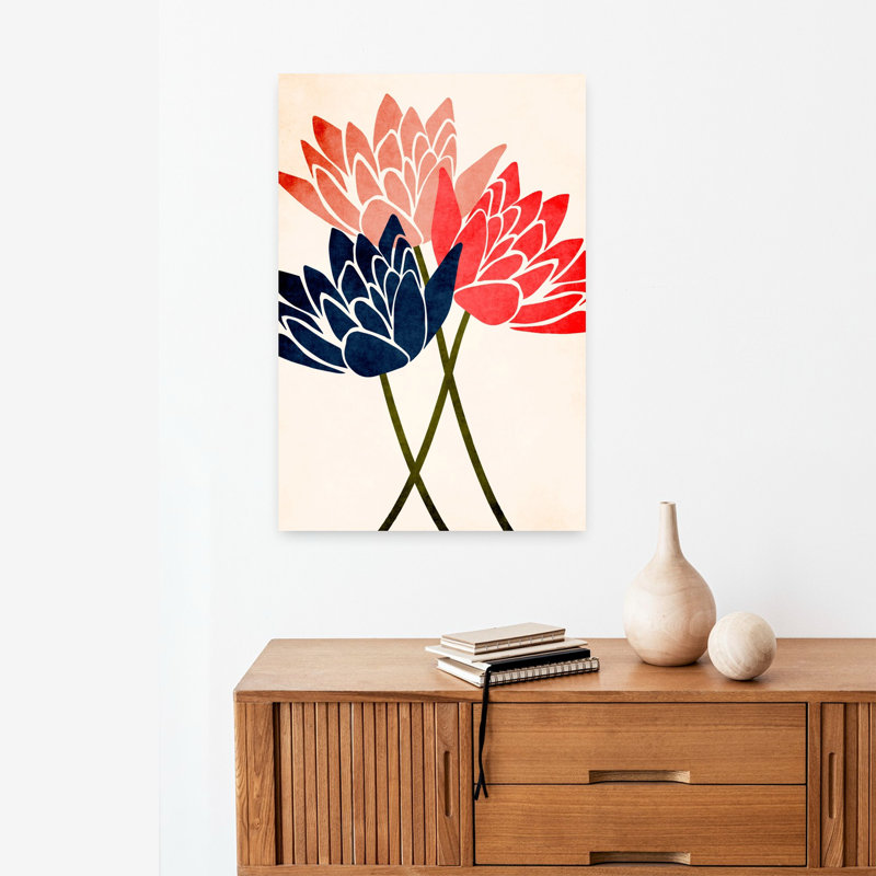 Art contemporain Art floral contemporain, H 24 po x l 16 po