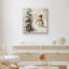 Bonhomme de neige avec arbre de Noël en hiver, décoration de maison de vacances rustique moderne, impression sur toile encadrée-107117951-121501157