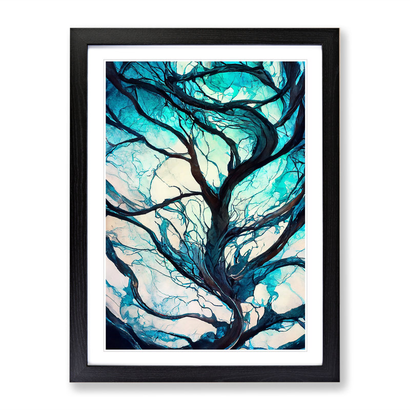 Branches Of A Tree Abstract No.2 - Single Picture Frame Print, Black, 64cm H x 46cm W x 2cm D
