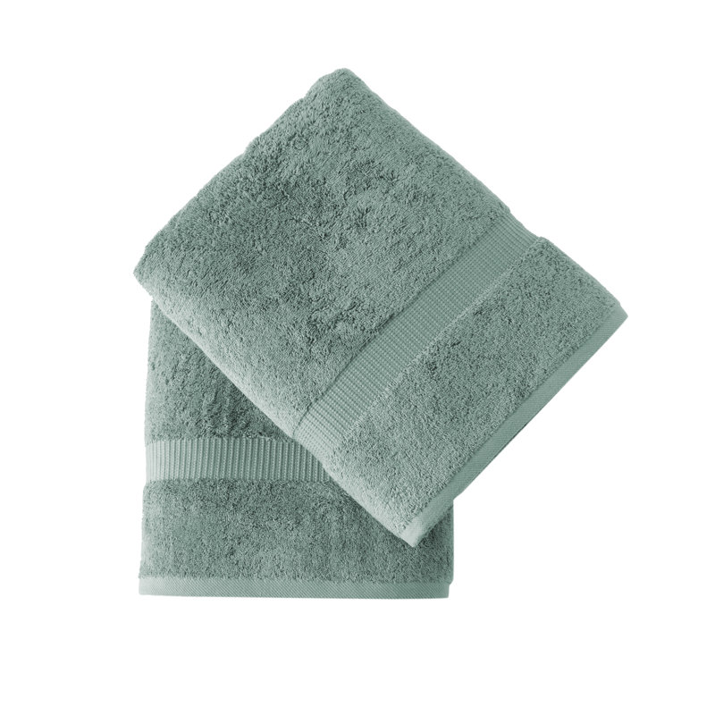 Motto 2 Piece Turkish Cotton Bath Sheet Towel Set, Green