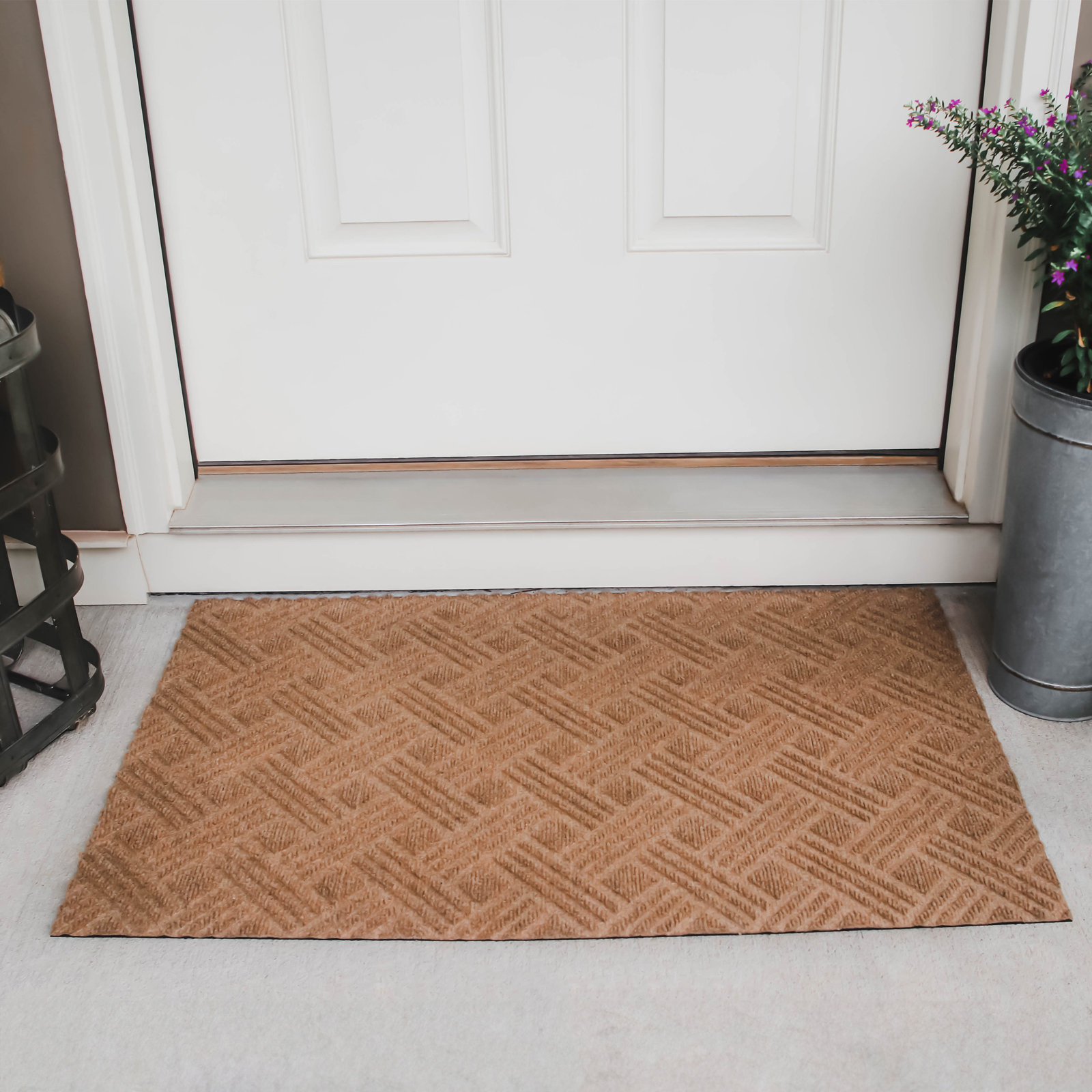 WaterHog Luxe Thatch Non-Slip Doormat, 21.5" W x 35" L, Wheat