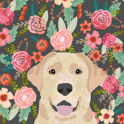 «Yellow Lab Dog Portrait», impression sur toile tendue