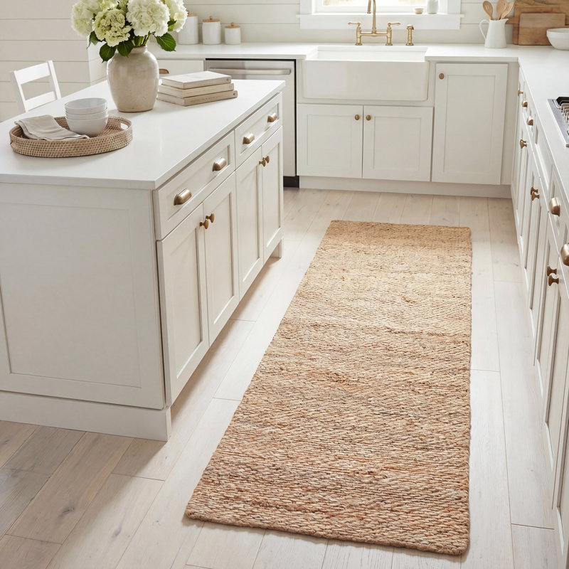 Auckland Handmade Flatweave Natural Area Rug, Runner 2'6" x 8'