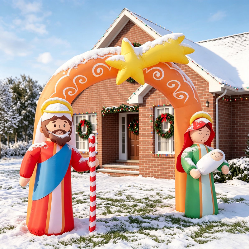 Arche de Noël de 7,6 pi avec lumières DEL