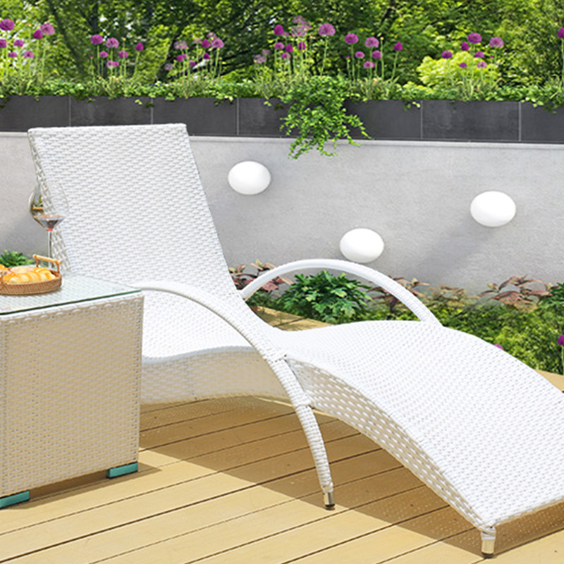 Chaise longue d'extérieur, Blanc