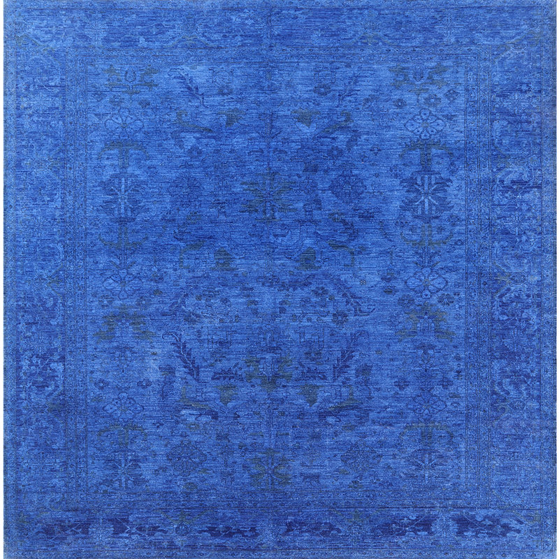 Tapis oriental bleu, Carré 4 pi