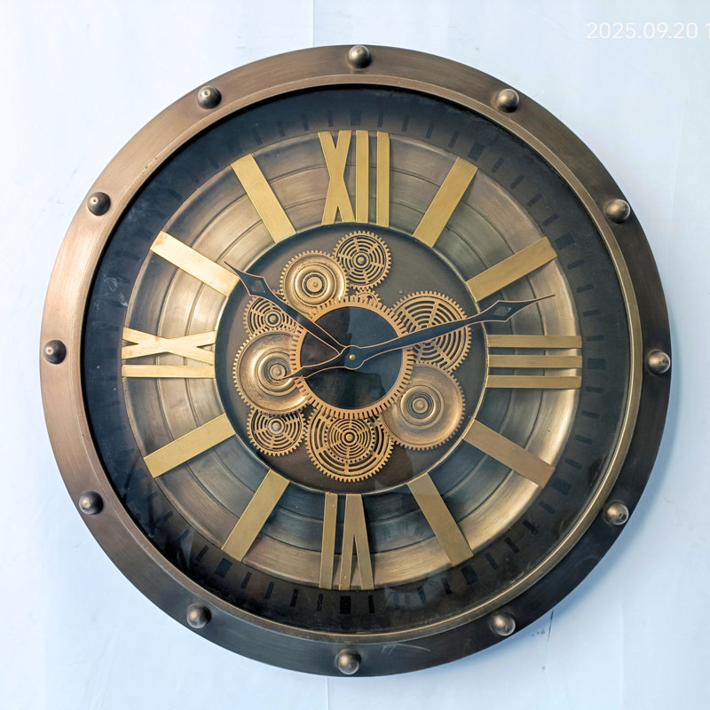 Horloge murale avec engrenages en mouvement réels GE-LI_ 26 po