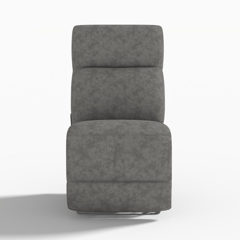 Fauteuil inclinable électrique sans accoudoirs avec appui-tête réglable et support à bois, Gris