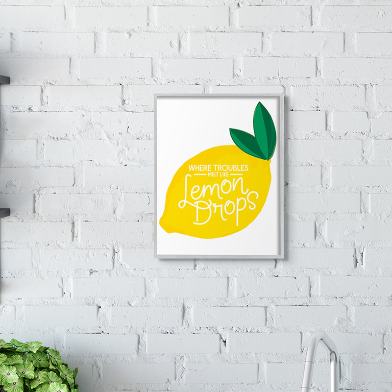 «Melt Like Lemon Drops Quote» par Jean Kelly - impression, H 14 po x l 11 po, Estampe numérique Farmhouse