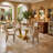 5-Piece Modern Glam Dining Table Set, Rectangular Tempered Glass with Lion Head Ring Pull Dining Chairs-1144627632-1144627629