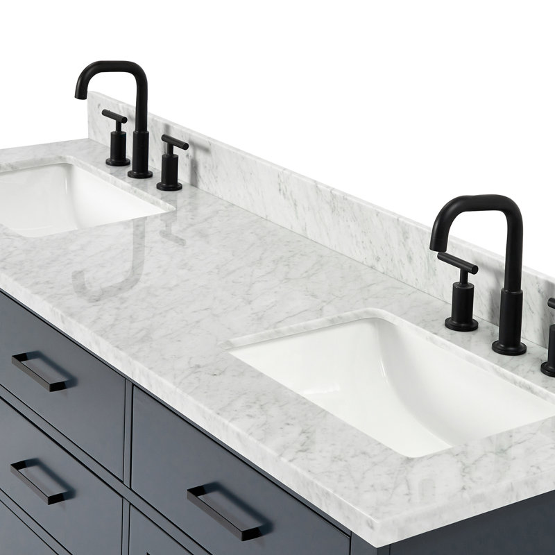 67 in. Double Vanity, Rectangular, Midnight Blue, 67"
