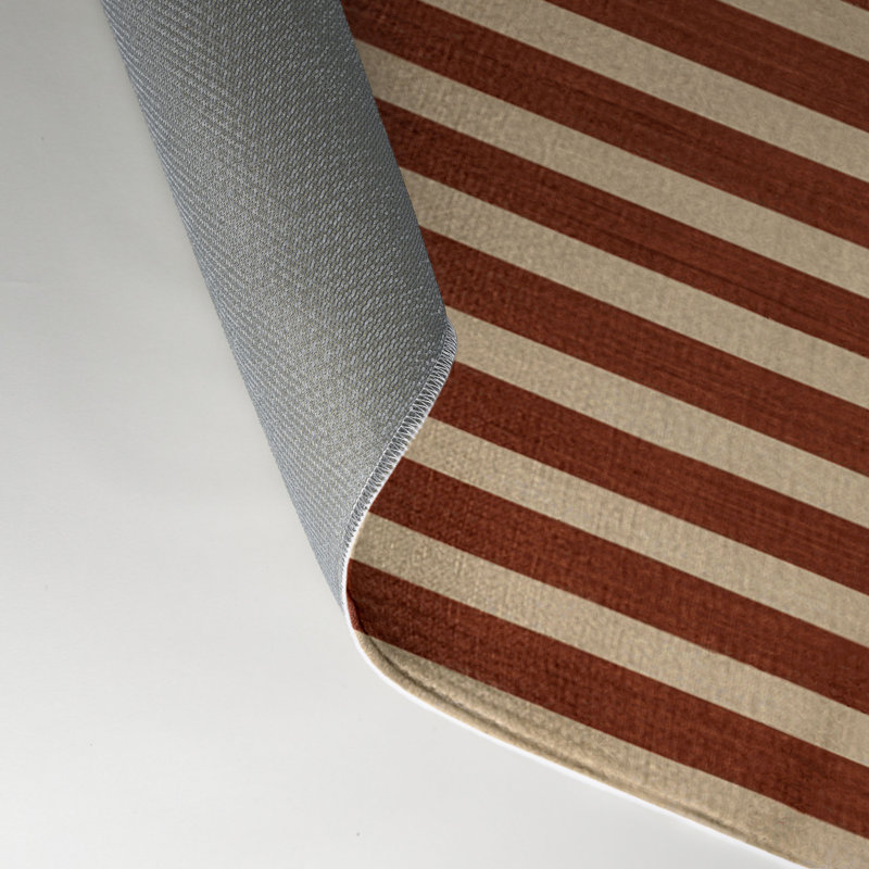 Tapis intérieur / extérieur brun HorizontalStripes, Rectangle 9 pi x 12 pi