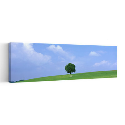 «Lone Tree On Hill sommet», art contemporain abstrait au printemps, paysage urbain de l'Autriche