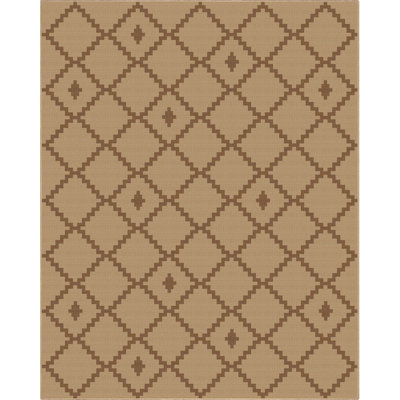 Faux-Jute Akita Moroccan Lattice Flat-Weave Beige Area Rug