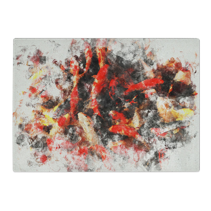 Many Fish Watercolour Chopping Board, 20cm W x 28.5cm L