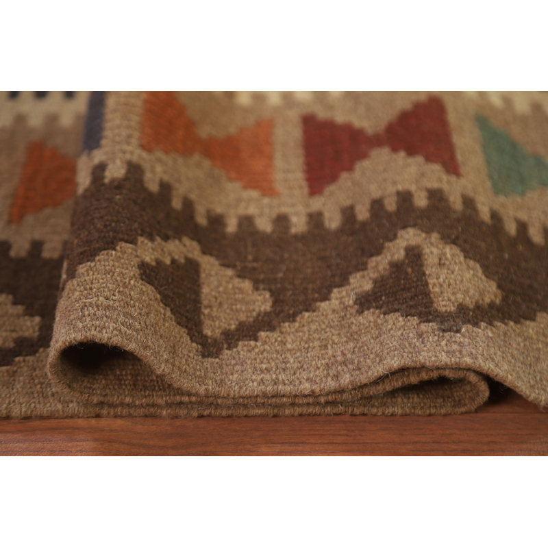 Tapis multicolore en laine réversible Kilim 7 x 9