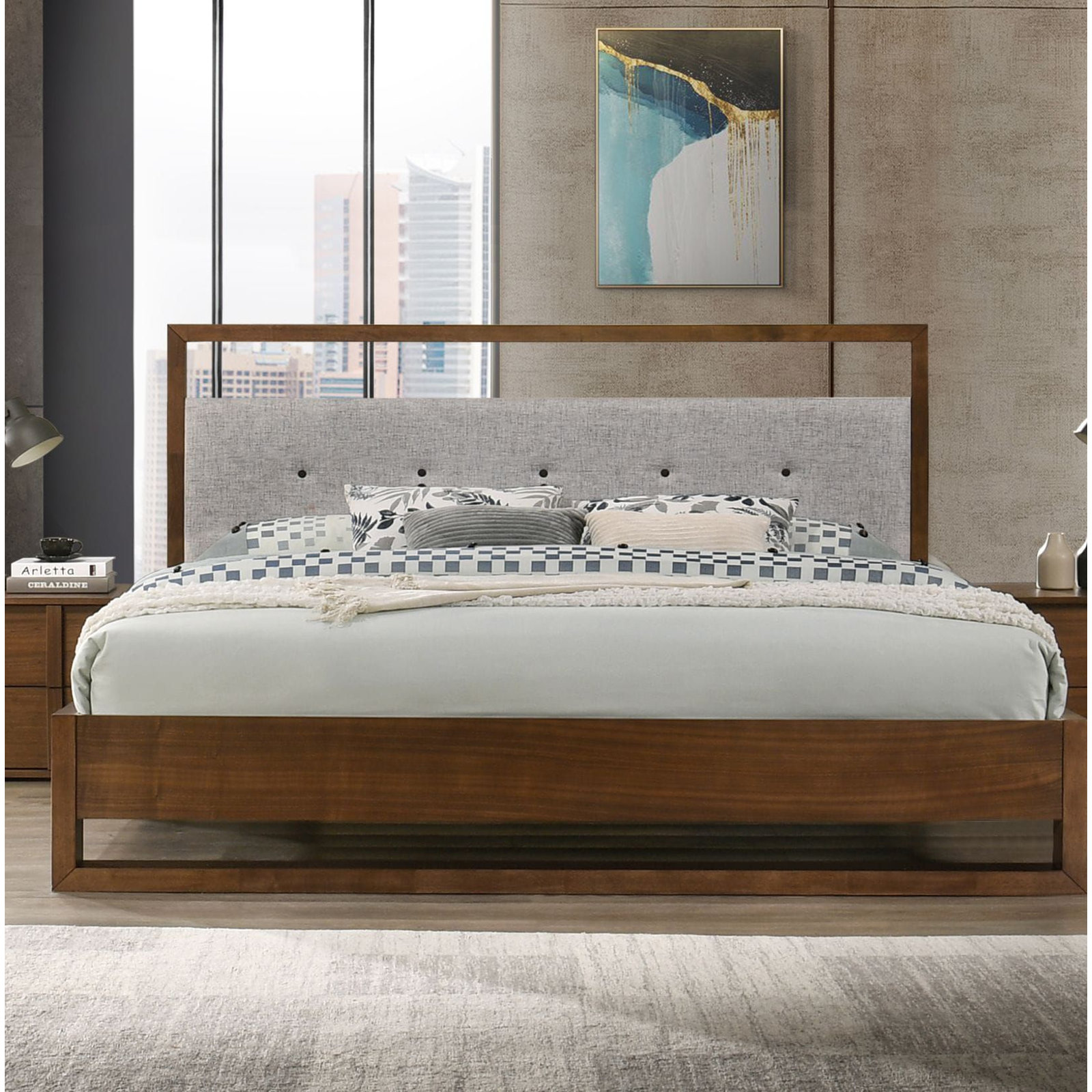 Borough Walnut Platform Bed, Queen