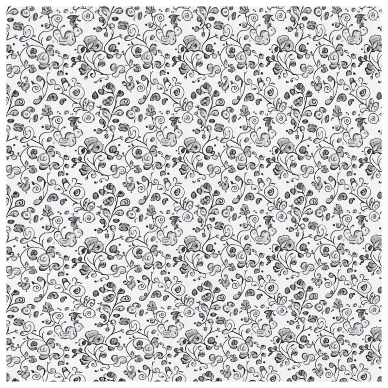 Couvertures à motif floral noir et blanc, L 60 po x H 80 po