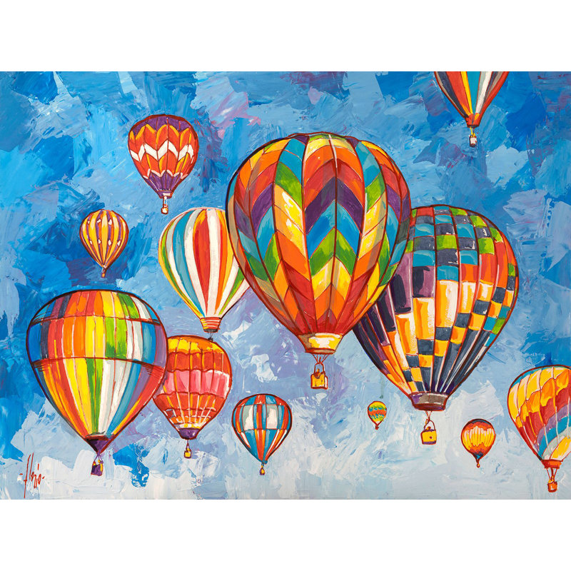 3LR6365 Parade Of Hot Air Balloons by Luigi Florio - Wrapped Canvas Painting, 70cm H x 100cm W x 4cm D