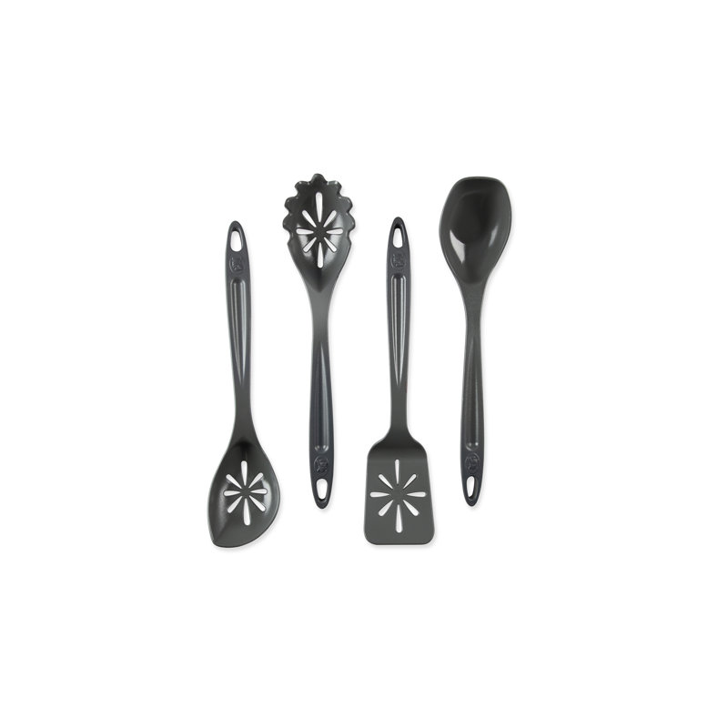Nordic Storm Gray 4-Piece High-Heat Plastic Kitchen Utensil Set