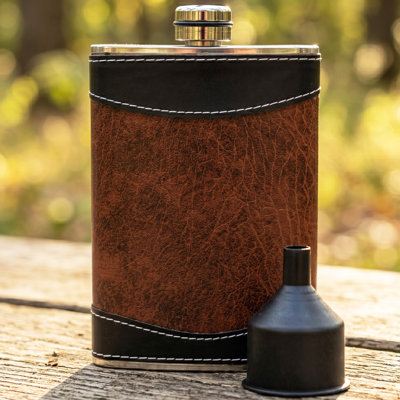Flasque 8 oz pour homme avec entonnoir noir