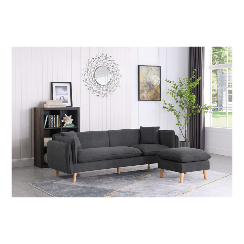 Canapé modulaire en tissu gris foncé