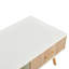 Table basse rectangulaire avec pieds en bois massif, tiroir coulissant pour le rangement, table moderne pour le salon, blanc-861914967