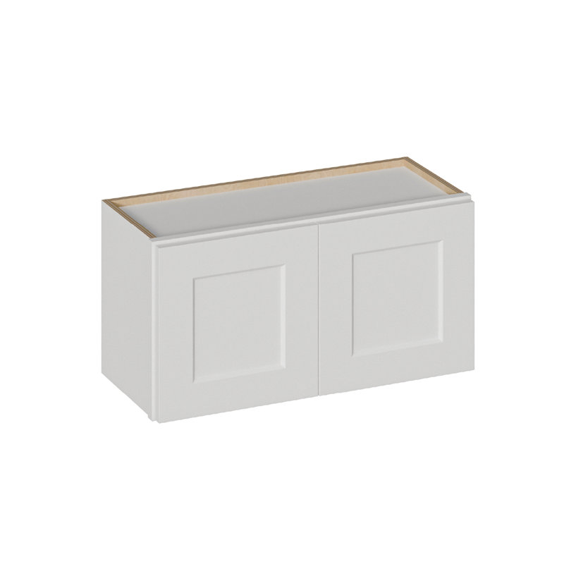 Petite armoire murale en bois massif - l 30 po x P 12 po x H 18 po, peinte en blanc, prête à assembler