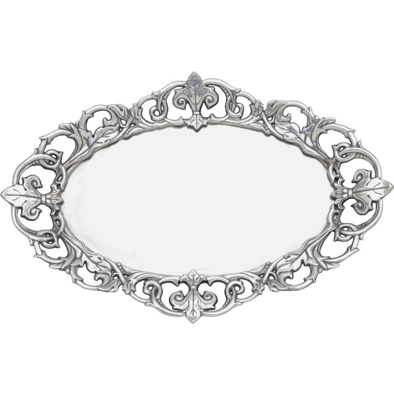 Fleur De Lis Metal Decorative Tray