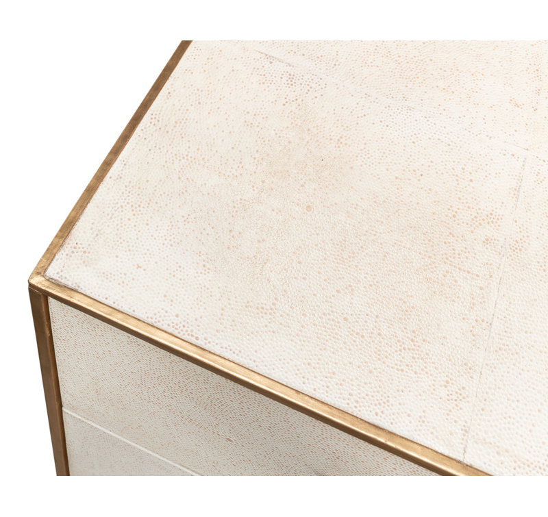 Shagreen 3 - Drawer Solid Wood Nightstand, Osprey White