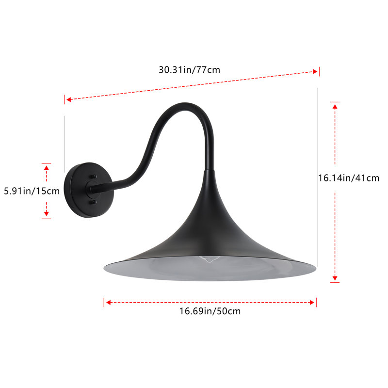 1-Light spray painted black dimmable wrought iron wall lamp