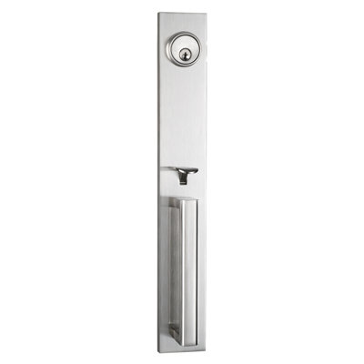 Ensemble de poignées avec pêne dormant cylindrique, porte et rosette